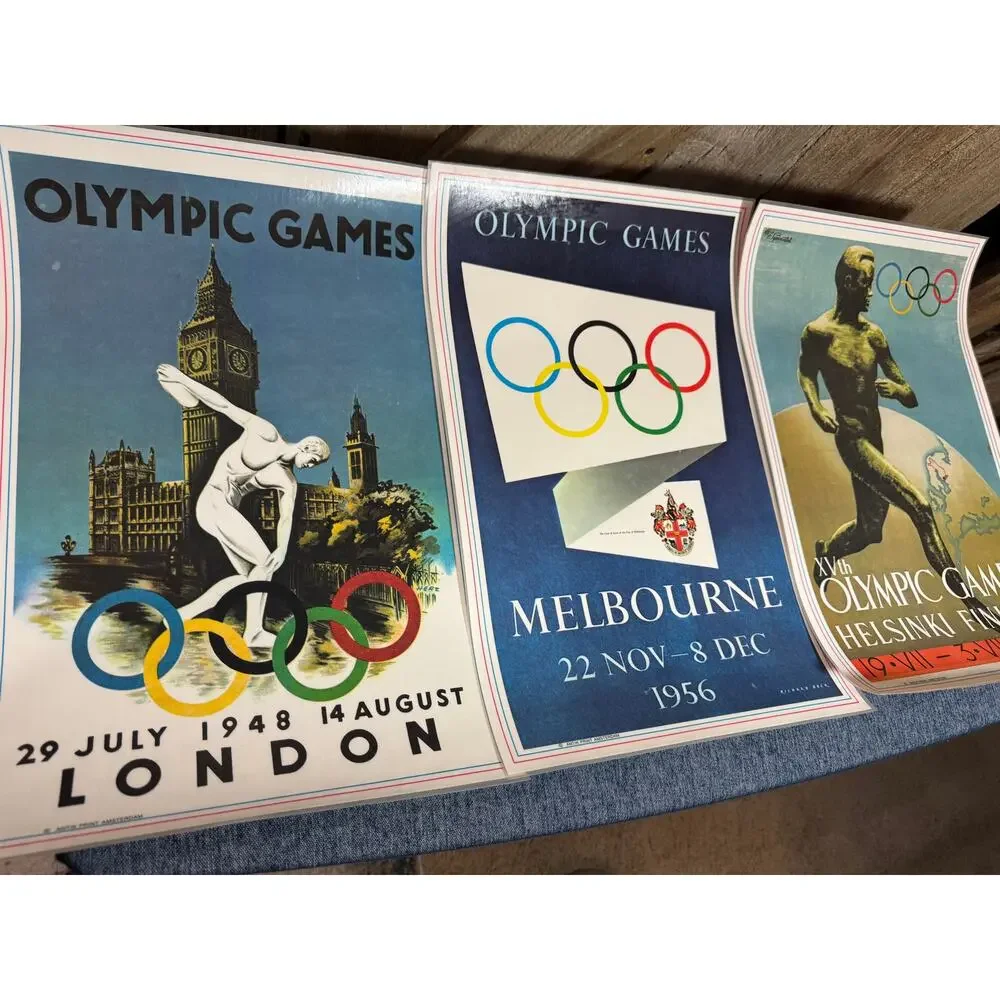Set of 6 Vintage Marathon 1972 Munich Olympics BC Comics Plastic Placemats